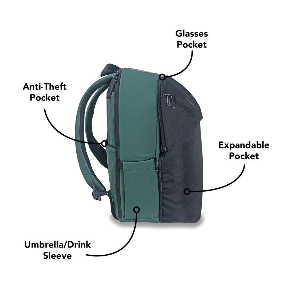 Expandable Backpack - Forest Green