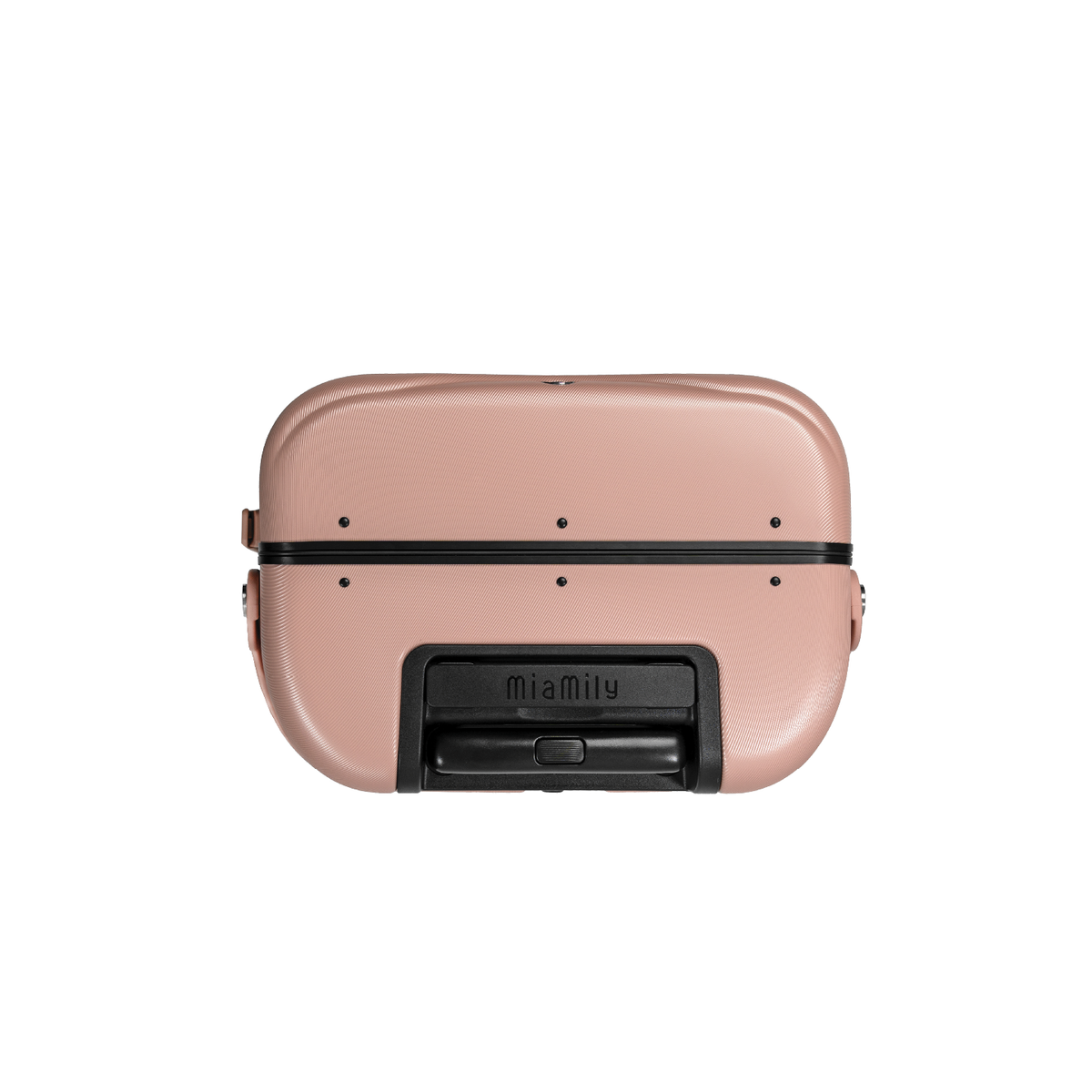 Dusty pink MiaMily Carry On suitcase with wheels and handle, compact travel luggage for easy mobility and packing.