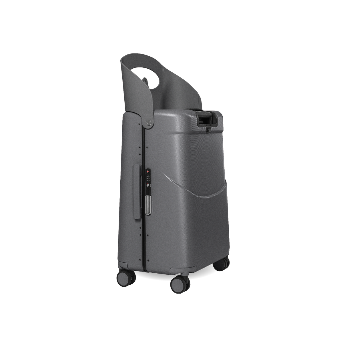 MiaMily Check In - Charcoal Grey with the seat up